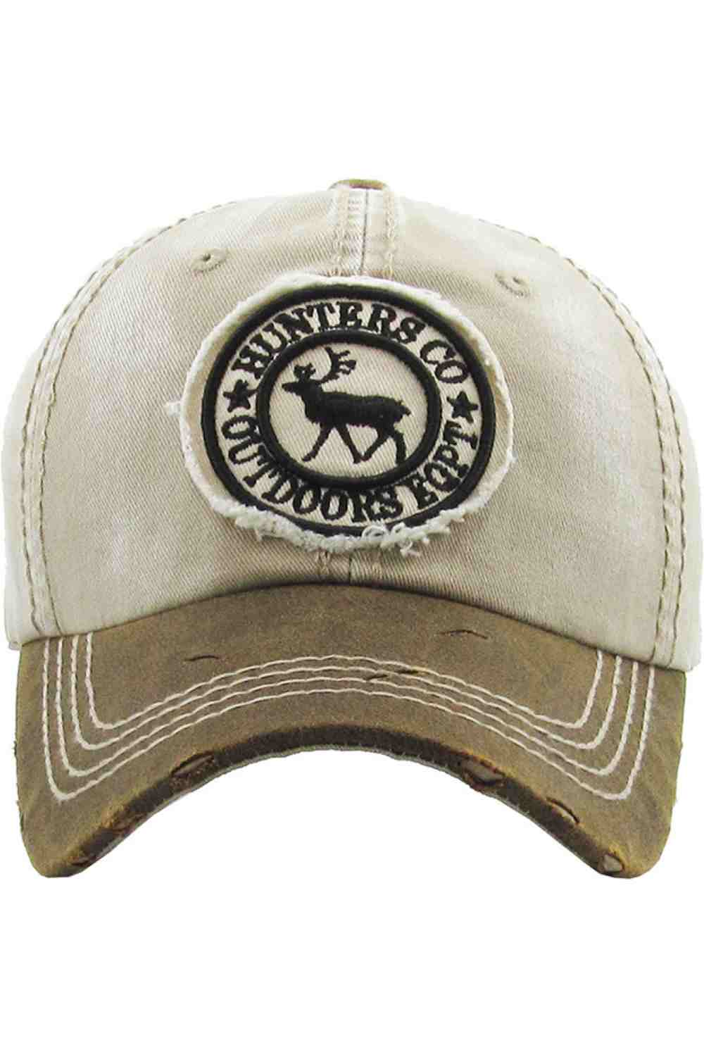 Khaki The HUNTERS Vintage Baseball Cap features a classic washed finish with a rugged, broken-in look that delivers timeless outdoor style. Designed for comfort and everyday wear, it’s perfect for casual outings, adventures, or adding a bold vintage touch to any outfit.