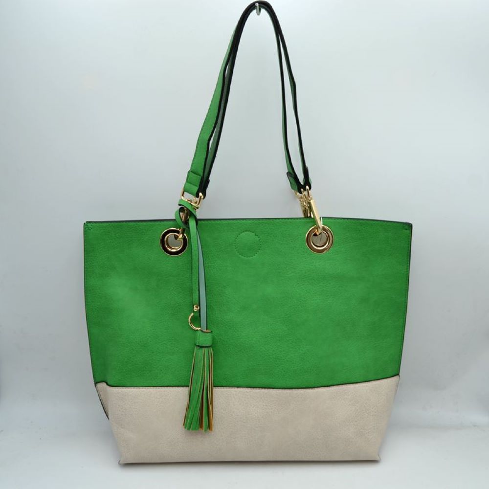 Khaki Green Kelli 2n1 Vegan Tote Handbag Pouch Faux Leather Tote Bag Inside Crossbody Pouch, Best Seller Tote, Handbag has plenty of room to fit all your items, available in a few colors. Handbag also comes with a removable insert bag that doubles as lining to the bag, or can be removed and worn as a crossbody bag.&nbsp;This 2 in 1 tote bag is just what the boss lady needs.
