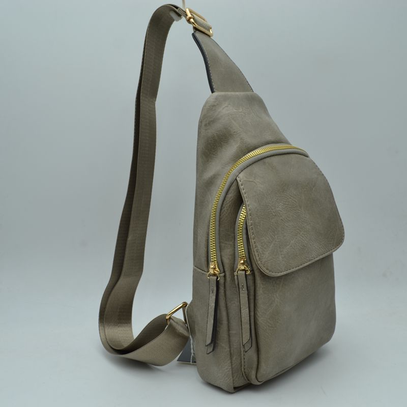 Ergonomic Structured Sling Backpack with Multi-Pocket Storage - Dark Gray - Crossbody Bag