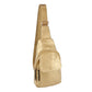 Ergonomic Structured Sling Backpack with Multi-Pocket Storage - Gold - Crossbody Bag