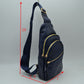 Perforated Sling Bag with Multi-Zipper Compartments - Sling Bag