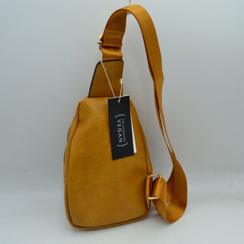 Perforated Crossbody Sling Bag with Triple Zipper Pockets - Sling Bag