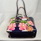 2-Piece Patent Floral Tote Bag and Matching Satchel Set - Tote Bag