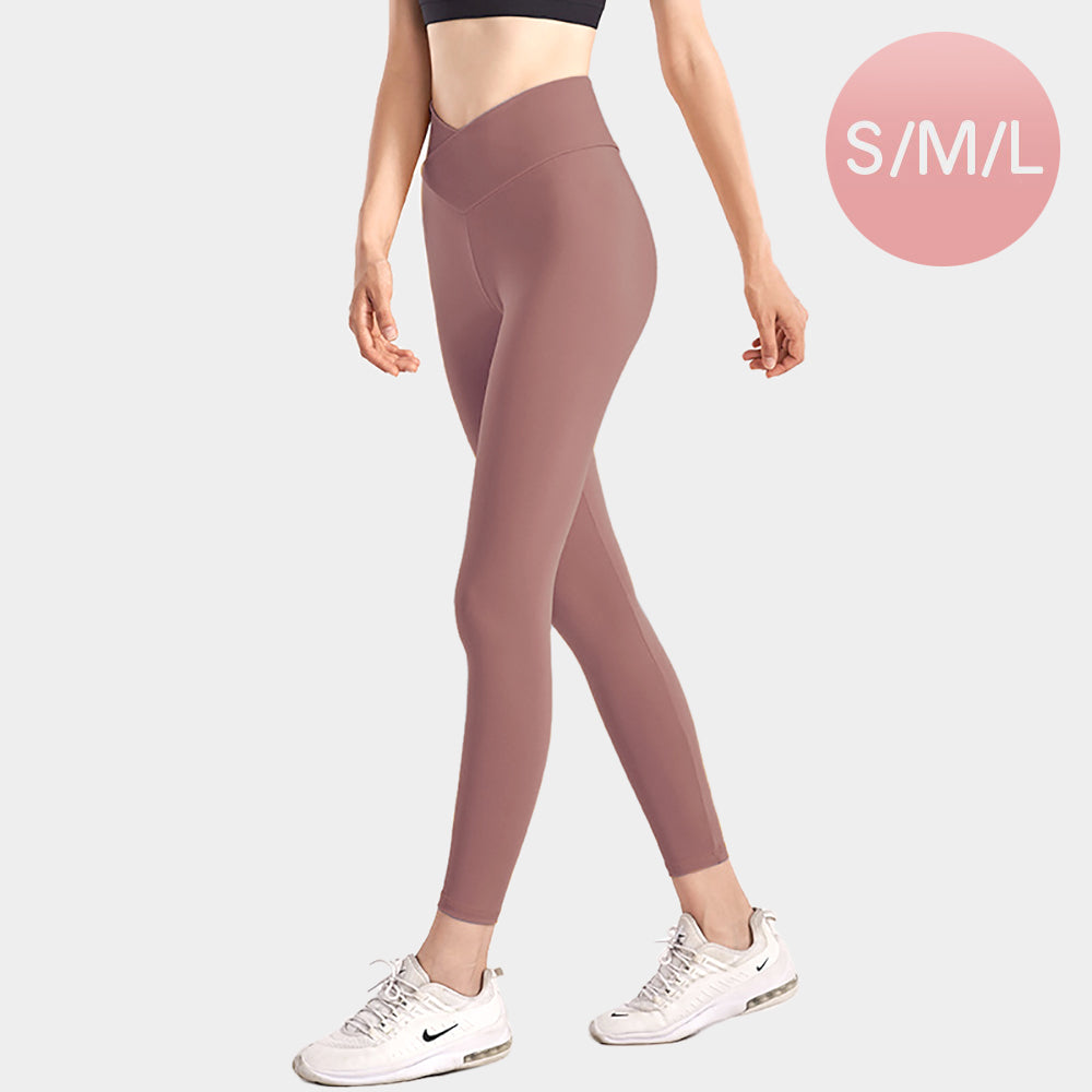 Madeline Love Pink Solid Color High Rise Tights - Apparel