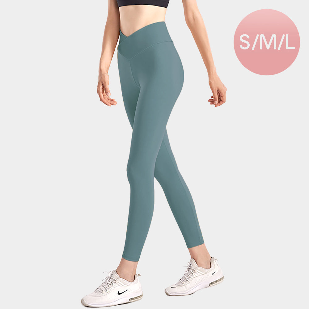 Madeline Love Teal Solid Color High Rise Tights - Apparel
