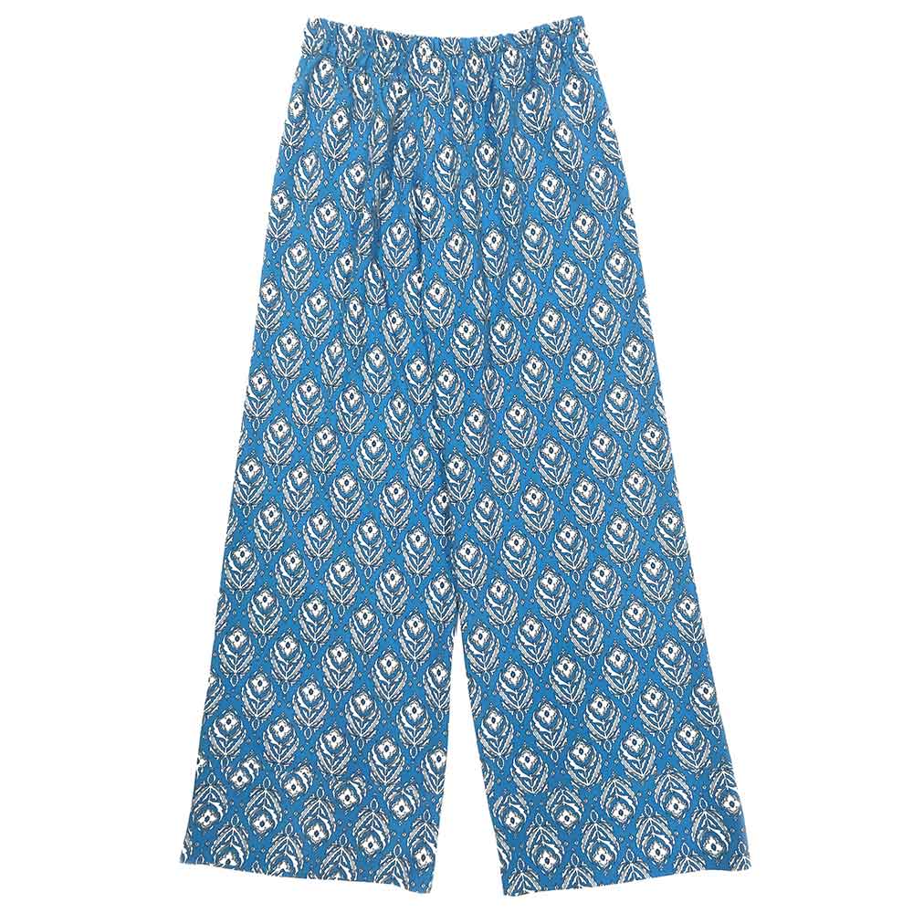 Madeline Love Blue Floral Print Pants - Apparel - desc