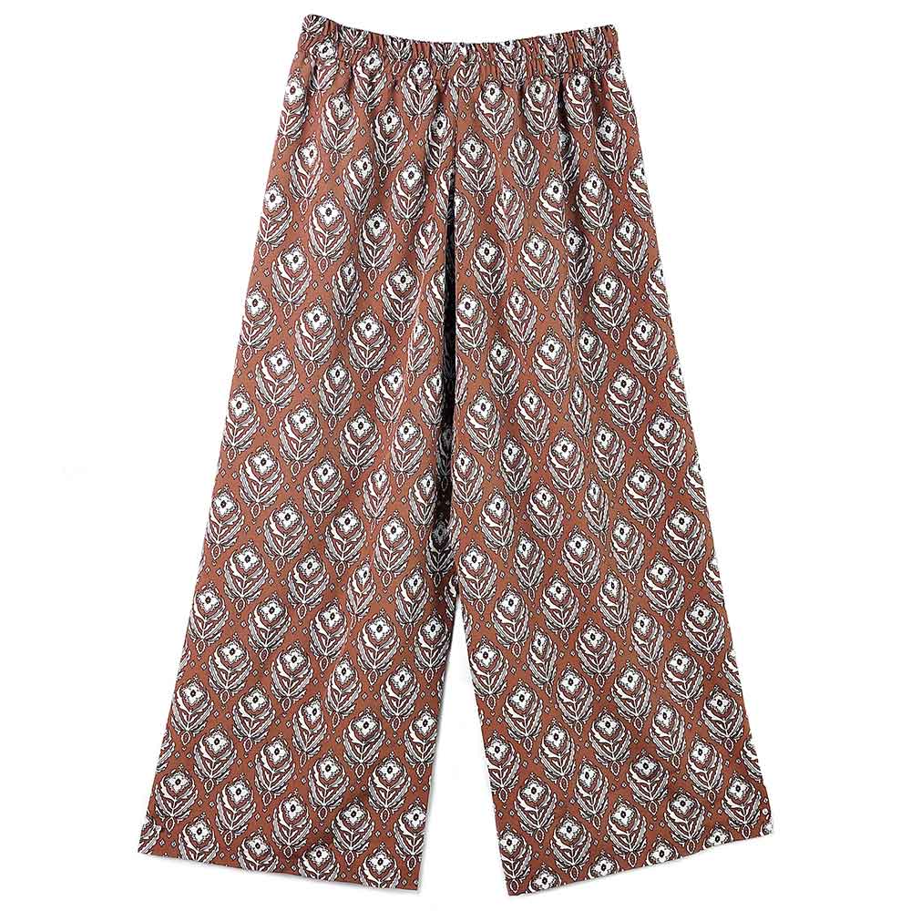 Madeline Love Brown Floral Print Pants - Apparel - desc