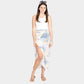 Madeline Love Blue, Yellow Tie Dye Beach Cover Up Midi Wrap Skirt - Apparel