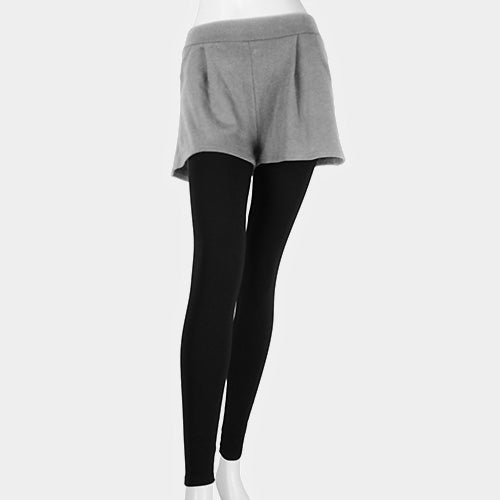 Madeline Love Black, Gray Short Layered Ankle Heavy Leggings - Apparel