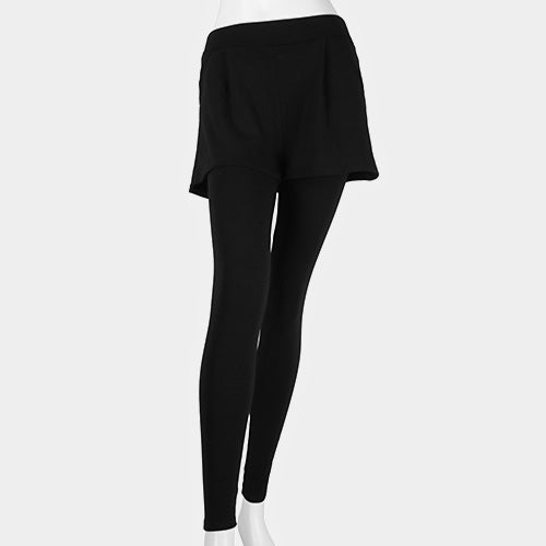 Madeline Love Black Short Layered Ankle Heavy Leggings - Apparel