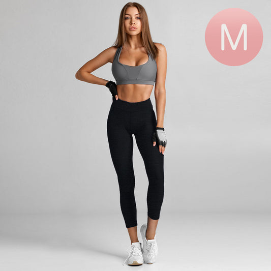 Madeline Love Black Medium - Ladies Capri Leggings - Apparel