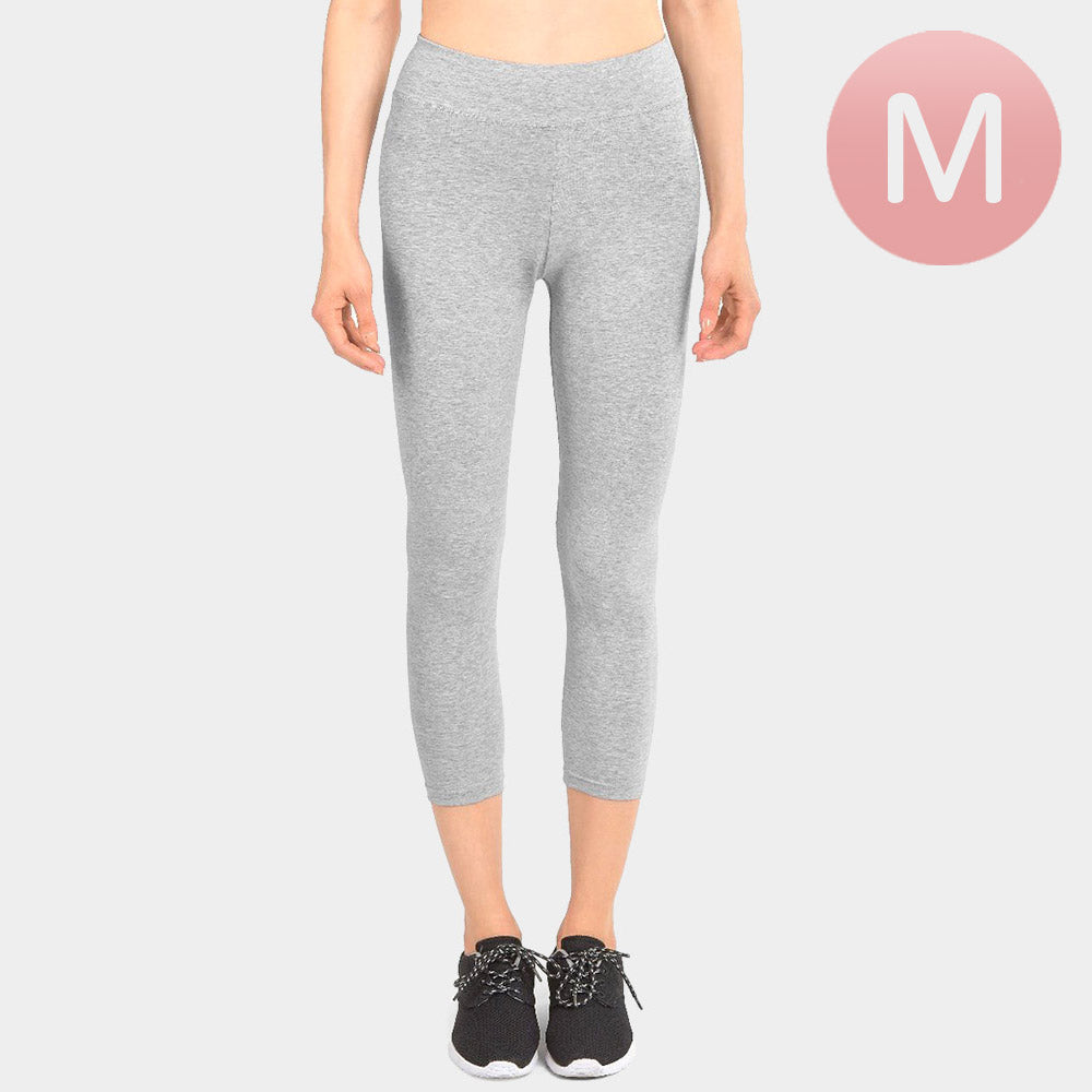 Madeline Love Gray Medium - Ladies Capri Leggings - Apparel