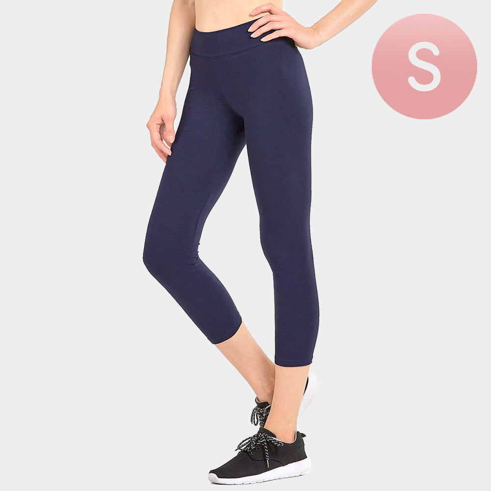 Madeline Love Navy Small - Ladies Capri Leggings - Apparel