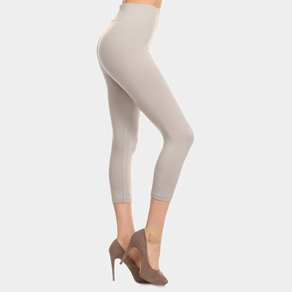Madeline Love Gray Solid High Waist Leggings - Apparel