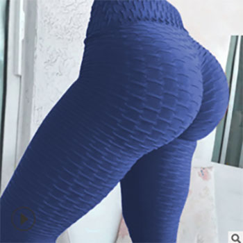 Madeline Love Blue Wrinkled Solid Leggings - Apparel - desc