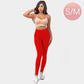 Madeline Love Red Wrinkled Solid Leggings - Apparel