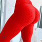 Madeline Love Red Wrinkled Solid Leggings - Apparel - desc
