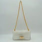 Textured Flap Shoulder Bag with Metallic Chain Strap - Clear - Shoulder Bag