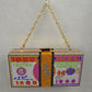 Rhinestone Money Clutch Bag with Removable Chain Strap - Orange - Clutch Bags