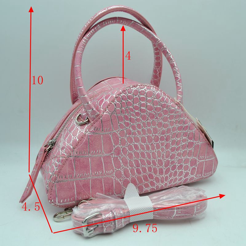 Embossed Dome Handbag with Top Handles and Adjustable Strap - Hand Bag