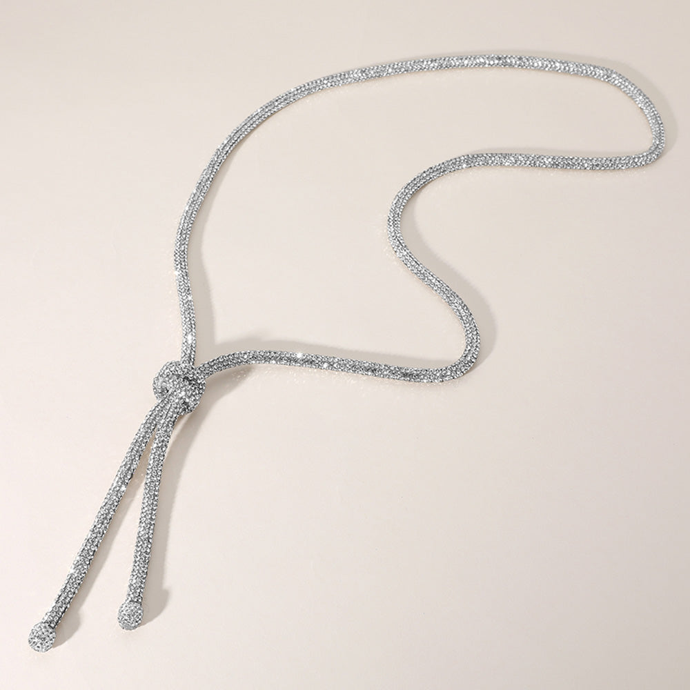 Madeline Love Clear Bling Studded Knot Pointed Long Necklace