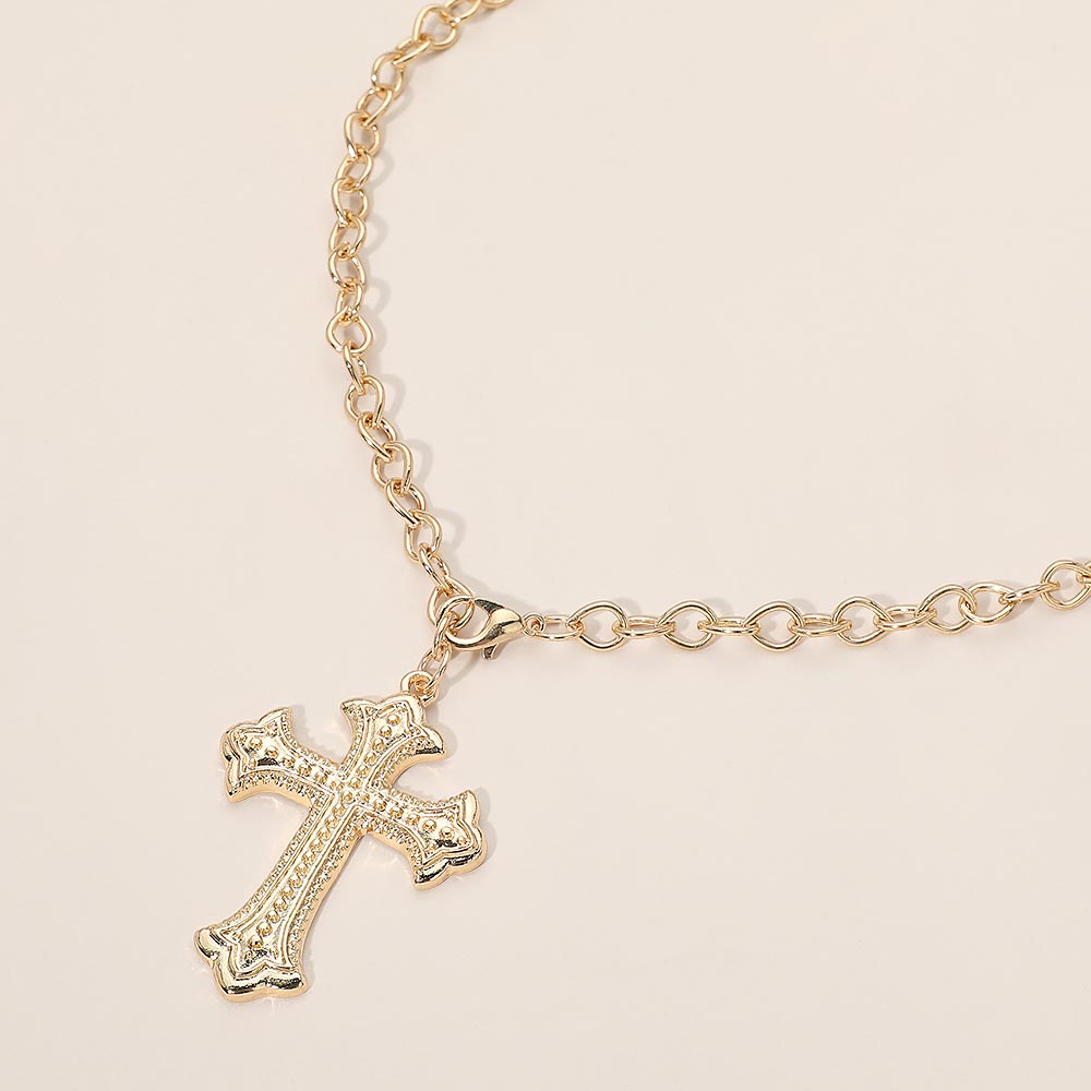 Madeline Love Gold Vintage Cross Pendant Long Necklace