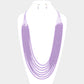 Madeline Love Lavender Hologram Beaded Multi Layered Long Necklace - Necklaces