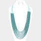 Madeline Love Turquoise Hologram Beaded Multi Layered Long Necklace - Necklaces
