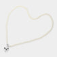 Metal Heart Pendant Pearl Long Necklace - Rhodium - Necklaces