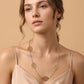 Madeline Love Gold, Rhodium Openwork Metal Leaf Station Long Necklace