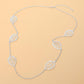 Madeline Love Rhodium Openwork Metal Leaf Station Long Necklace