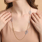 Madeline Love Gold, Rhodium Openwork Metal Leaf Station Long Necklace