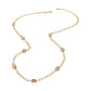 Madeline Love Peach Elegant Faceted Square Teardrop Oval Emerald Stone Accent Long Necklace - Necklaces - extra