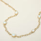 Madeline Love White Elegant Faceted Square Teardrop Oval Emerald Stone Accent Long Necklace - Necklaces