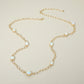 Madeline Love White Elegant Faceted Square Teardrop Oval Emerald Stone Accent Long Necklace - Necklaces - desc