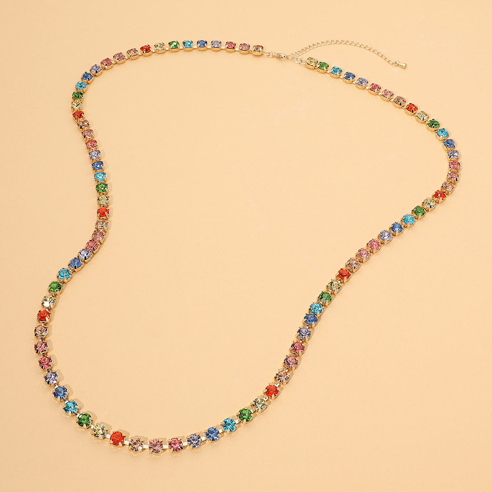 Madeline Love Light, Multi Round Stone Link Tennis Long Necklace