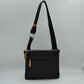 Quilted Crossbody Messenger Bag with Adjustable Strap - Black - Crossbody Bags