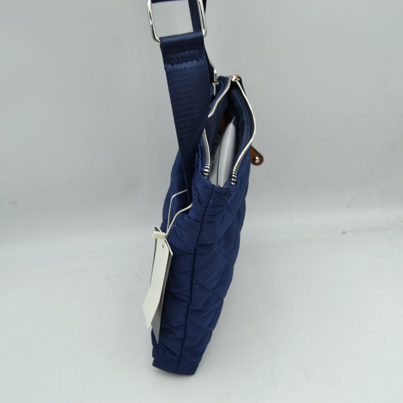 Quilted Crossbody Messenger Bag with Adjustable Strap - Crossbody Bags
