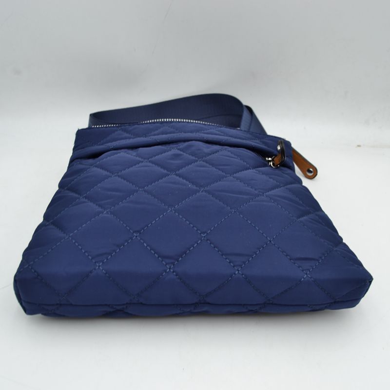 Quilted Crossbody Messenger Bag with Adjustable Strap - Crossbody Bags