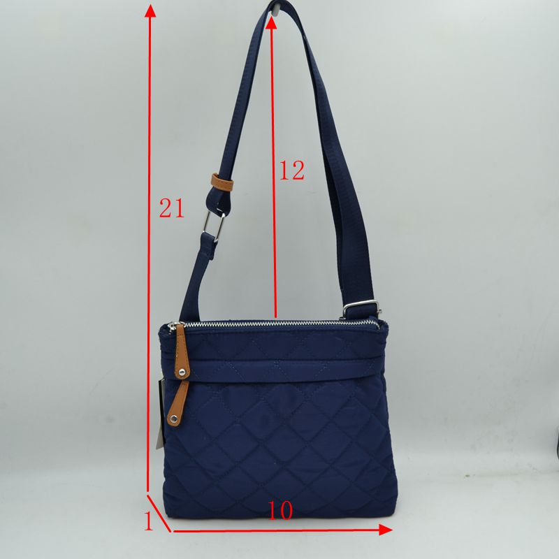 Quilted Crossbody Messenger Bag with Adjustable Strap - Crossbody Bags