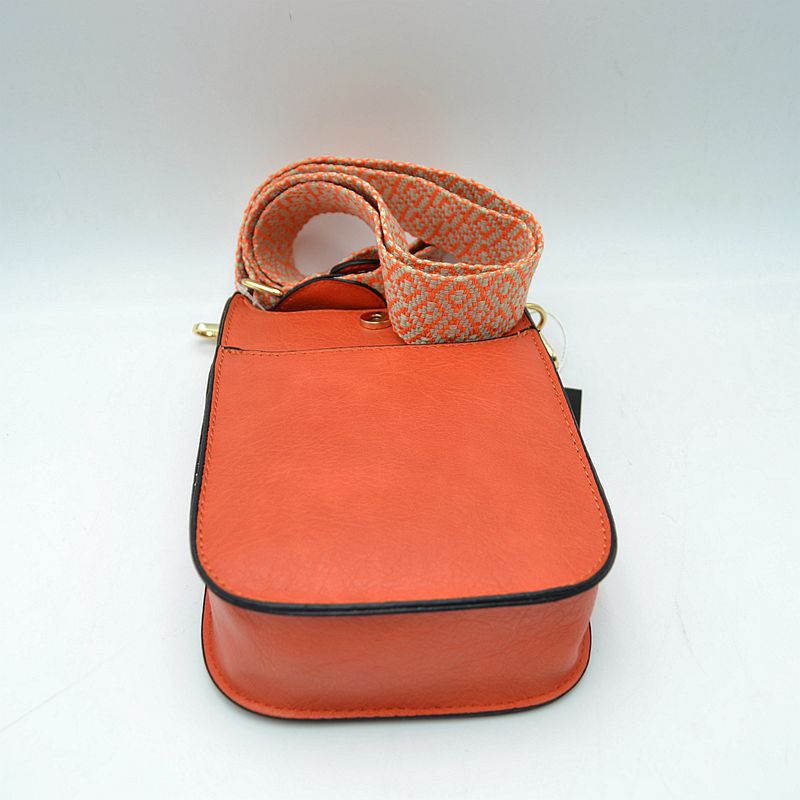 Crossbody Phone Bag with Patterned Wide Shoulder Strap - Crossbody Bag