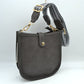 Minimalist Curved Crossbody Bag with Patterned Guitar Strap - Dark Gray - Crossbody Bags
