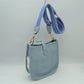 Minimalist Curved Crossbody Bag with Patterned Guitar Strap - Light Blue - Crossbody Bags