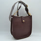 Minimalist Curved Crossbody Bag with Patterned Guitar Strap - Wine - Crossbody Bags