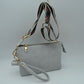 Dual Strap Wristlet Clutch with Patterned Crossbody Strap - Cross Body Bag