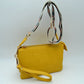 Dual Strap Wristlet Clutch with Patterned Crossbody Strap - Yellow - Cross Body Bag