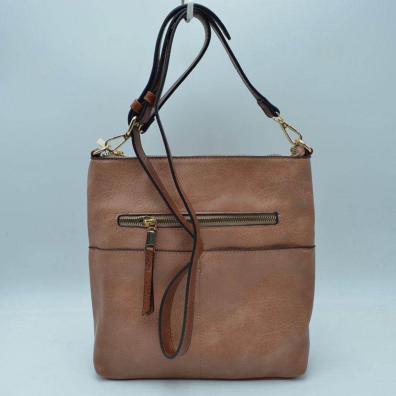 Women’s Kaylee Soft PU Vegan Leather 2 in 1 Tote Crossbody Bag - Dark Blush - Crossbody Bags