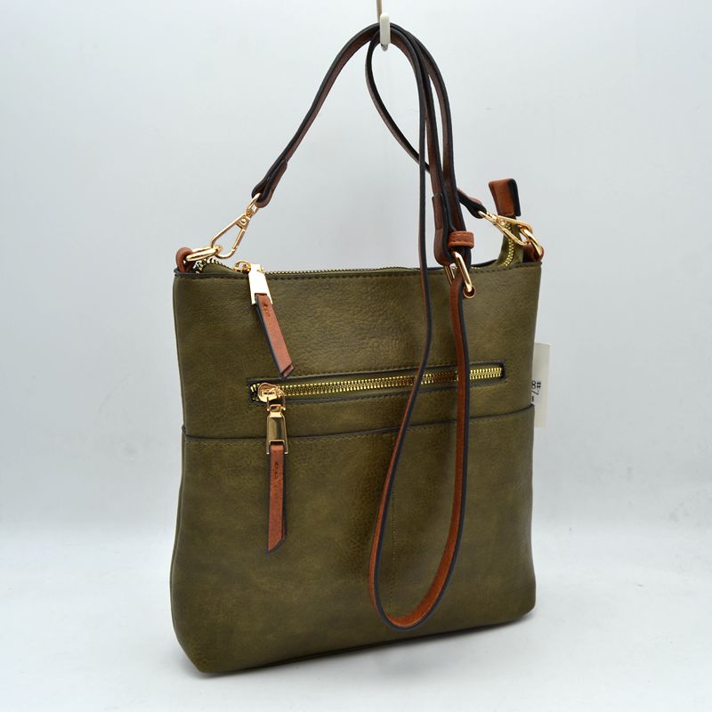 Women’s Kaylee Soft PU Vegan Leather 2 in 1 Tote Crossbody Bag - Dark green - Crossbody Bags