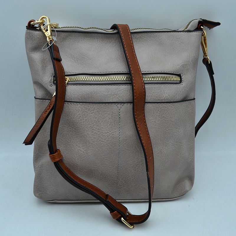 Women’s Kaylee Soft PU Vegan Leather 2 in 1 Tote Crossbody Bag - Gray - Crossbody Bags