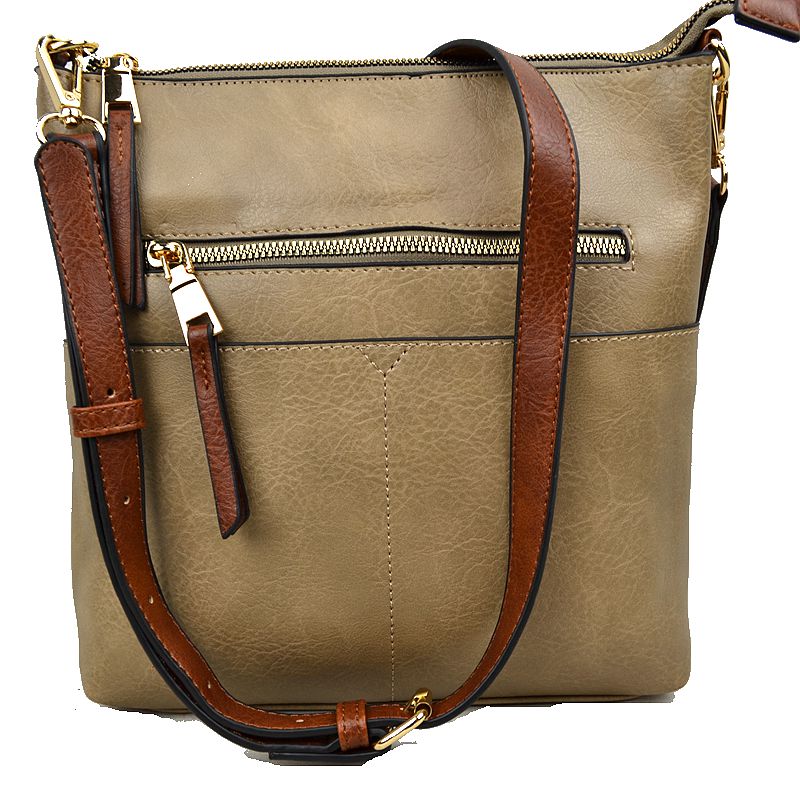 Women’s Kaylee Soft PU Vegan Leather 2 in 1 Tote Crossbody Bag - Bronze - Crossbody Bags